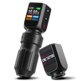 The CNC E77 Pro Wireless Tattoo Pen Machine has two batteries with displays.